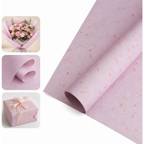1 Pièce Papier Kraft à Pétales de Fleurs, 38×50 cm, Papier d'emballage pour Bouquets et Cadeaux Floraux (1/5)