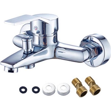 Robinet De Baignoire - Corps En Laiton - Valve En Céramique - Finition Chromée - Sortie 1/2 Pouces - Pour Salle De Bain (1/5)