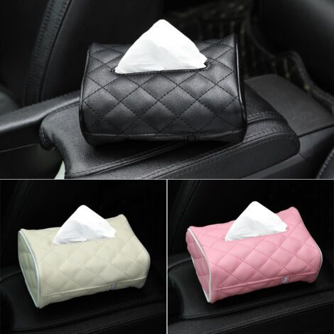 royaluxe-Support de mouchoirs de Voiture en Cuir synthétique pour appuie-tête de siège arrière de Voiture, boîte à mouchoirs à Suspendre pour Voiture Universelle (3pcs)