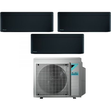 Daikin Bluevolution Trial Split Inverter Klimagerät Serie STYLISH TOTAL BLACK 7+9+15 mit 3MXM52N R-32 Wi-Fi Integrated 7000+9000+15000 Farbe Schwarz - Italienische Garantie