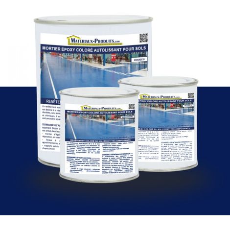 Mortier époxy coloré autolissant pour sols - 10 Kg Bleu marine - MATPRO