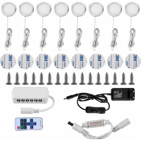 Lampe Sous Meuble LED Eclairage Sous Placard Vitrine Spot Encastrable 16W pour Placard Meuble Cabinet Cuisine Blanc Froid 6000K (Lot de 8) (1/5)