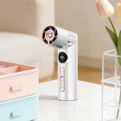 Mini ventilateur à main – Écran digital – Pliable multi-angle – Puissant moteur – Format poche – Antidérapant – Pour canicule, outdoor, trajets, travail – Utilisation d’une seule main – Fraîcheur part (1/4)