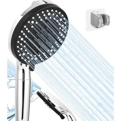 Gefilterter Duschkopf mit 8 Strahlarten, wassersparendem und kalkabweisendem Filter für hartes Wasser – Handbrause mit Mineralsteinen