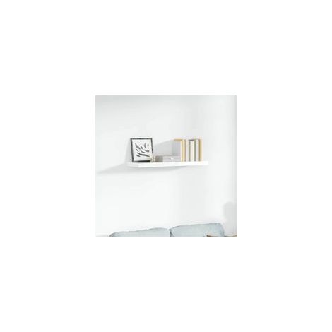 Estante flotante, blanco brillante, 90 x 23,5 x 3,8 cm, MDF-Crezuo