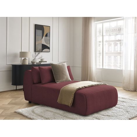 BOBOCHIC - Méridienne avec têtière pour canapé modulable JANA tissu chiné Rouge (1/3)
