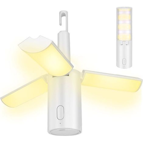(White) LED Rechargeable Camping Lamp, Portable Foldable Camping Lantern, 4000 mAh Rechargeable Camping Lamp, 5 Modes (1/5)