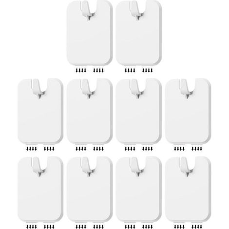 Lot de 10 crochets muraux autocollants pour tableaux photos miroirs toiles et décoration sans perçage pour maison bureau appartement et autres espaces couleur blanche (1/5)