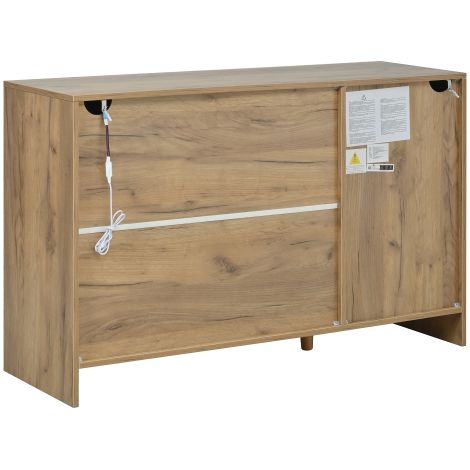 Buffet 120 x 76 x 40 cm – LED multicolore, pour salon, salle à manger ou entrée, finition bois et noir – Ambiance lumineuse personnalisable (1/5)