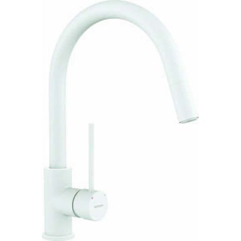 GENEBRE FRV61207 40 TAU Grifo Monomando Fregadero Caño Extraíble Blanco - ref: FRV61207 40