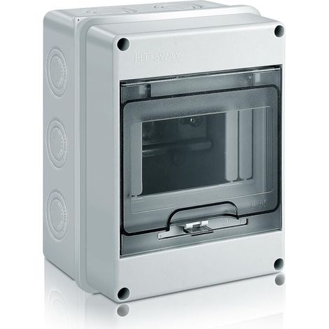 Wasserdichter Außenverteilerkasten, IP65 Aufputz-Verteilerkasten mit Klemmen, ABS-Kunststoffoberfläche für den Außenbereich, (5 MODULE) (1/4)