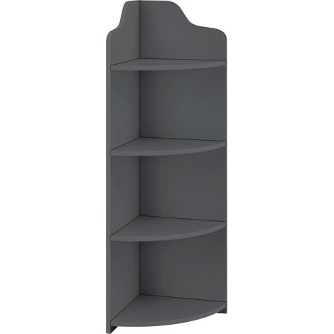 Mensola angolare da bagno mobile contenitore con 4 ripiani legno composito 90 x 28 x 28 cm grigio scuro 030005174