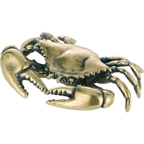 Figurine de crabe en laiton, ornement animalier, décoration mignonne pour la maison ou le bureau, modèle Kung Fu Tea Pet, décoration de table, petite statue d'animal-B
