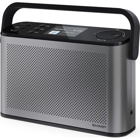 SHARP DR-P540(GY) Portable Osaka, Dab+, Dab und FM Digital Radio  mit RDS, Bluetooth 5.3, 2,4" Farbdisplay, integrierter USB-C oder Lithium-Akku, integrierter Lautsprecher, Kopfhöreranschluss.