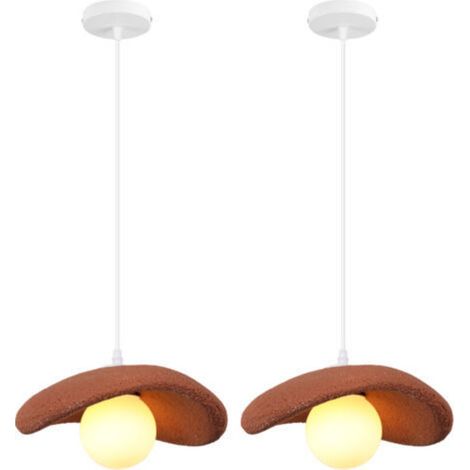 2PCS 20CM Pendant Light Modern Chandelier Creative Personalized Indoor Retro Ceiling Light E27 Orange For Bedroom Kitchen (1/5)