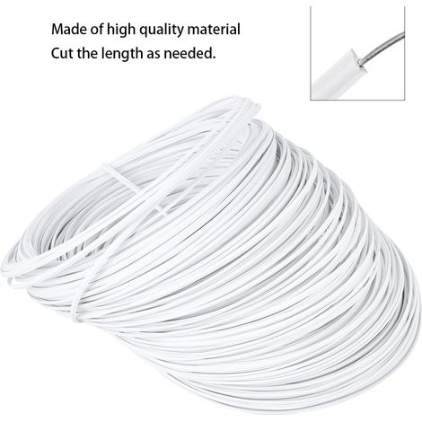 Fil de fer galvanisé recouvert de plastique de 0,55 mm, 100 m, fil plat blanc pour attacher les vignes à la main. (1/5)