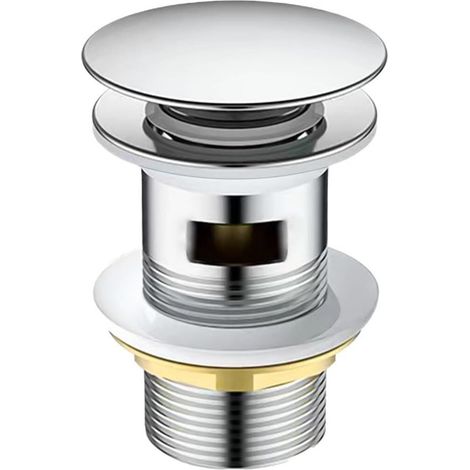 Bouchon de vidange d'évier, bouchon de vidange à bouton-poussoir, bonde de taille universelle avec trous, antirouille, durable, facile à nettoyer, convient à divers éviers,OUYLAF (1/5)