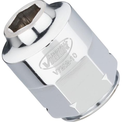 VIGOR Douille à cliquet extra plate V7202-10 carré creux 12,5 mm (1/2 pouce) profil hexagonal extérieur 10 (1/4)
