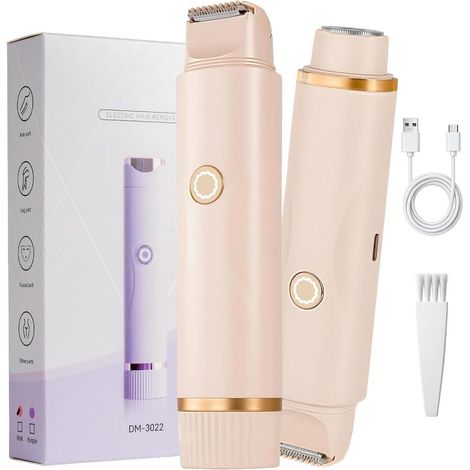 Épilation Douce et Indolore – Rechargeable par USB – Rasoir Électrique Double Tête 2 en 1 avec Écran (1/5)