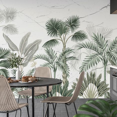 Papier peint panoramique - Plantes tropicales - 130 cm x 87 cm (1/4)