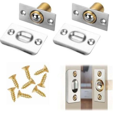Loquet à Bille de Porte,Loqueteau à Bille Réglables,Roller Ball Meubles Loquet de Porte,Réglable Rouleau Bille Meubles Loquet de Porte,Verrou de Boule de Porte en Acier Inoxydable 2 Pièces LAOA (1/4)