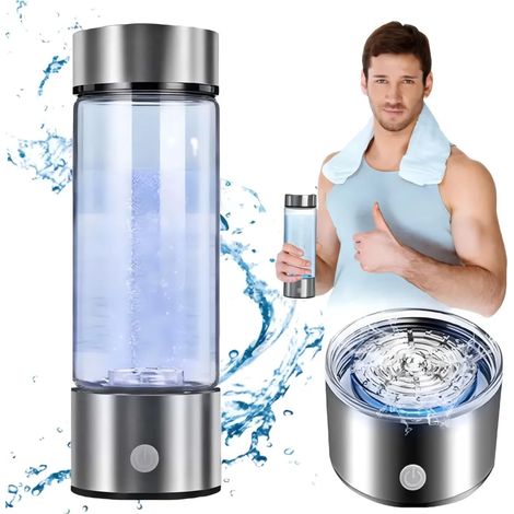 Générateur d'eau à hydrogène, bouteille d'eau de 420 ml, bouteille d'eau à hydrogène rechargeable par USB (1/5)