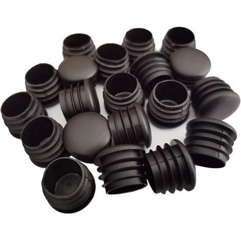 Bouchons d'extrémité en plastique noir – Lot de 20 – Diamètre extérieur 25mm – Protection pour pieds de meubles et tubes ronds (1/5)