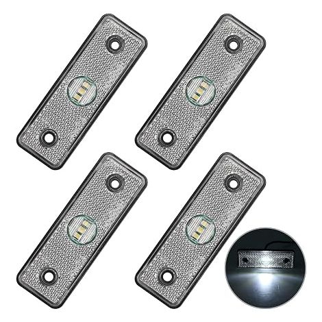 Feu Latéral Remorque Feux de Gabarit pour Remorque Feux de Position Remorque LED Blanc Universel pour Voitures Camionnettes Camions (1/5)