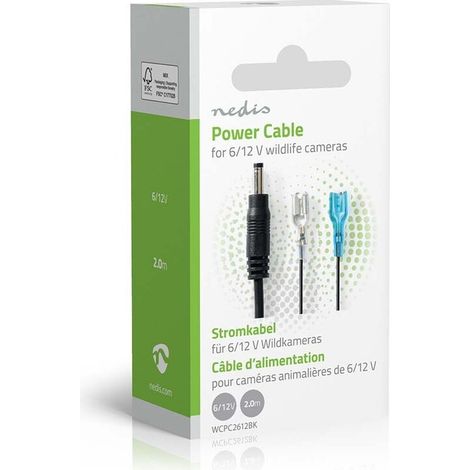 Nedis Stromkabel / DC Buchse / F1 / Gerade / Gerade / Kupfer / 2.00 m / Rund / PVC / Schwarz / Gift Box with Euro Lock