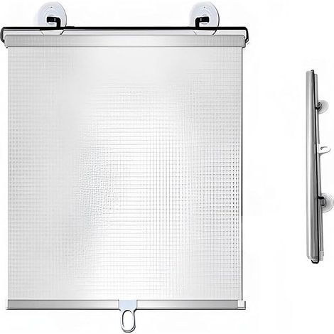 Store enrouleur blanc rétractable à ventouses, sans perçage, convient à une utilisation intérieure, dimensions : 45125cm (1/5)