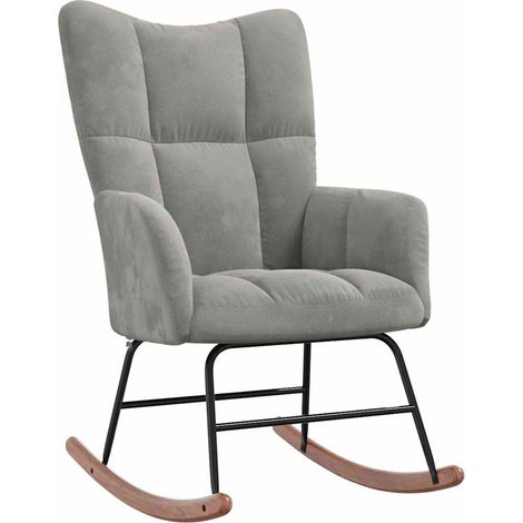 vidaXL Rocking Chair Light Grey Velvet (1/5)