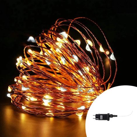 Stringa 30 metri da 300 Microled Bianco Caldo fisso e Bianco Freddo intermittente con cavo in rame Wisdom