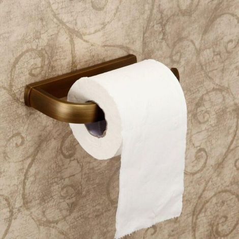 Dérouleur De Papier Toilette - Laiton - Finition Antiquité - Pour Salle De Bain - 1 Pièce (1/5)