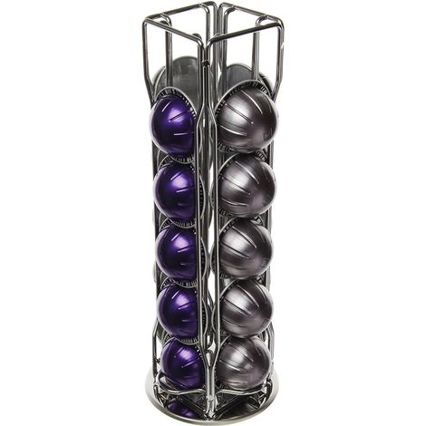 Porta cialde da 20 scomparti su 4 file, per cialde Nespresso Vertuo Altissio, con base girevole a 360°