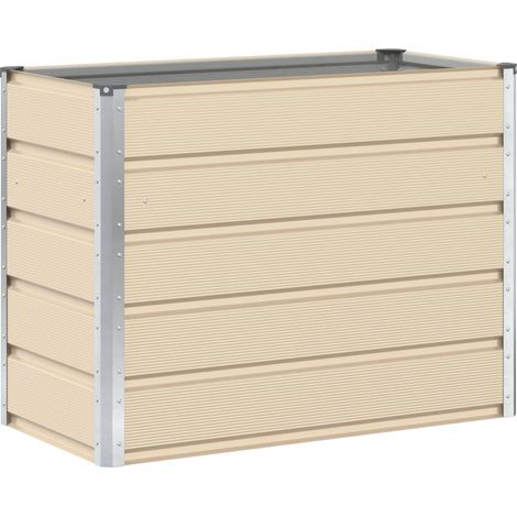 Jardinera Marfil 100 x 50 x 75 cm Acero Galvanizado vidaXL