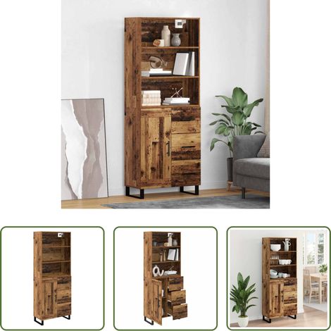 Hochschrank Altholz -  Highboard Altholz 69,5 x 34 x 180 cm Holzwerkstoff (1/5)