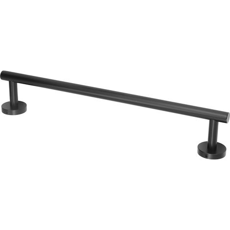 Barre porte-serviettes en acier inoxydable 304, 45 cm, noir mat, sans perçage, à une seule barre, fixation murale. (1/5)