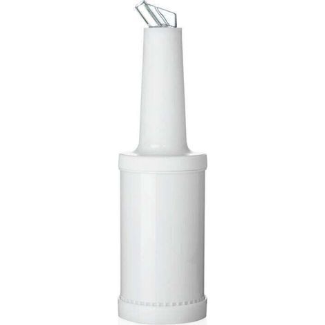 Beccuccio versatore graduato e flacone di conservazione in polipropilene da 1 L, bianco, altezza 320 mm, diametro 90 mm - Germania