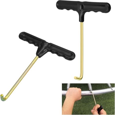 Trampoline veertrekkers 2 stuks met ergonomische T-handgreep – veerspanner – trampoline gereedschap (1/5)