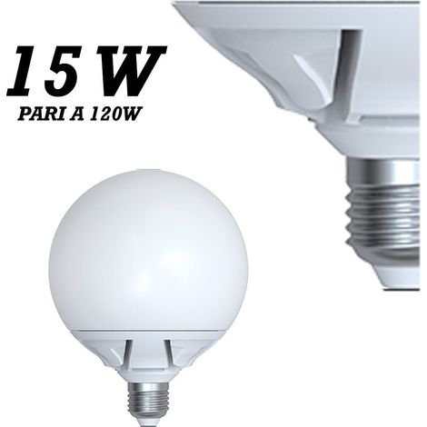 TRADE SHOP - Lampada Led 15w Watt E27 Bianco Caldo Freddo Sfera Opaca Globo - -Bianco Caldo      -