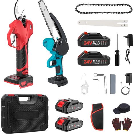 Scie à élaguer portative, moteur sans balais, haute efficacité, Ensemble de batteries Style J-4 (1/2)
