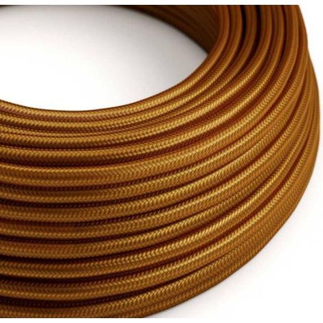 Creative-cables italia cable elÉctrico redondo recubierto de tejido efecto seda 3x0,75 whisky xz3rm22