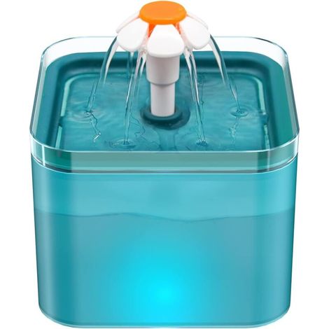 Fontaine pour chat, abreuvoir pour chat 2 L, abreuvoir ultra silencieux pour chat, abreuvoir à lumière LED, abreuvoir pour chien, avec filtre à charbon actif et pompe à eau-Fei Yu (1/5)