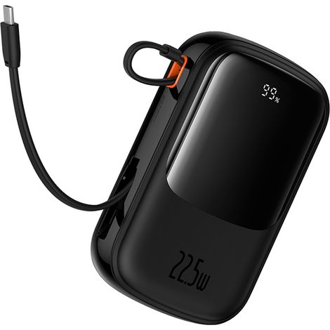Powerbank Qpow Pro+ 20000mAh con cavo USB-C e display - nero (1/5)