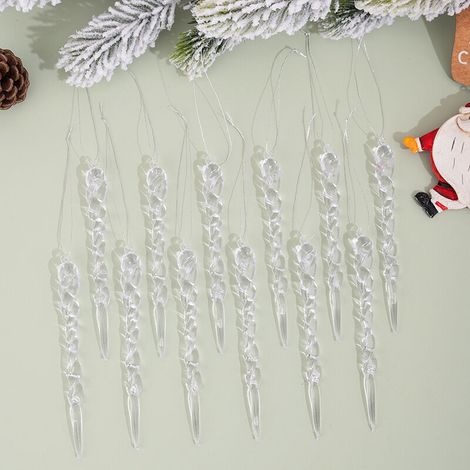 36 decorazioni natalizie in cristallo - pendenti trasparenti a forma di gelato - decorazione ideale per Natale, Capodanno, feste, matrimoni e serate invernali (bianco, rosa, nero) (1/4)