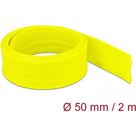 Delock Funda trenzada estirable 2 m x 50 mm, color amarillo