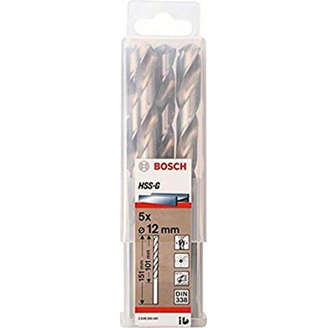 PRO Trapano a spirale HSS-G, 12 x 101 x 151 mm, set da 5 pezzi