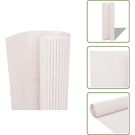 Valla de jardín blanca - vidaXL Valla de jardín de doble cara 90x500 cm blanca - Valla de protección solar
