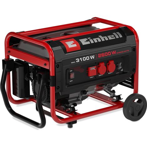 Einhell Stromerzeuger (Benzin) TC-PG 3100 (3100 W Maximalleistung, 2600 W max. Dauerleistung, 15-L-Tank, 4-Takt-Motor, 2x 230 V, AVR-Funktion, bis 11 h bei 2/3 Last) (1/5)