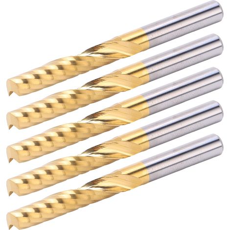 Jeu de 5 fraises hélicoïdales HSS pour défonceuse, CNC, coupeur carbure 6x32x60mm, outils de fraisage professionnels (1/5)